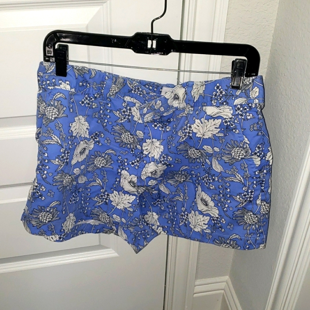 NEW GAP city shorts size 14 in blue white print pattern